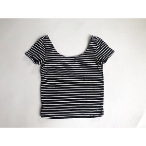 Striped Low Back Crop Top